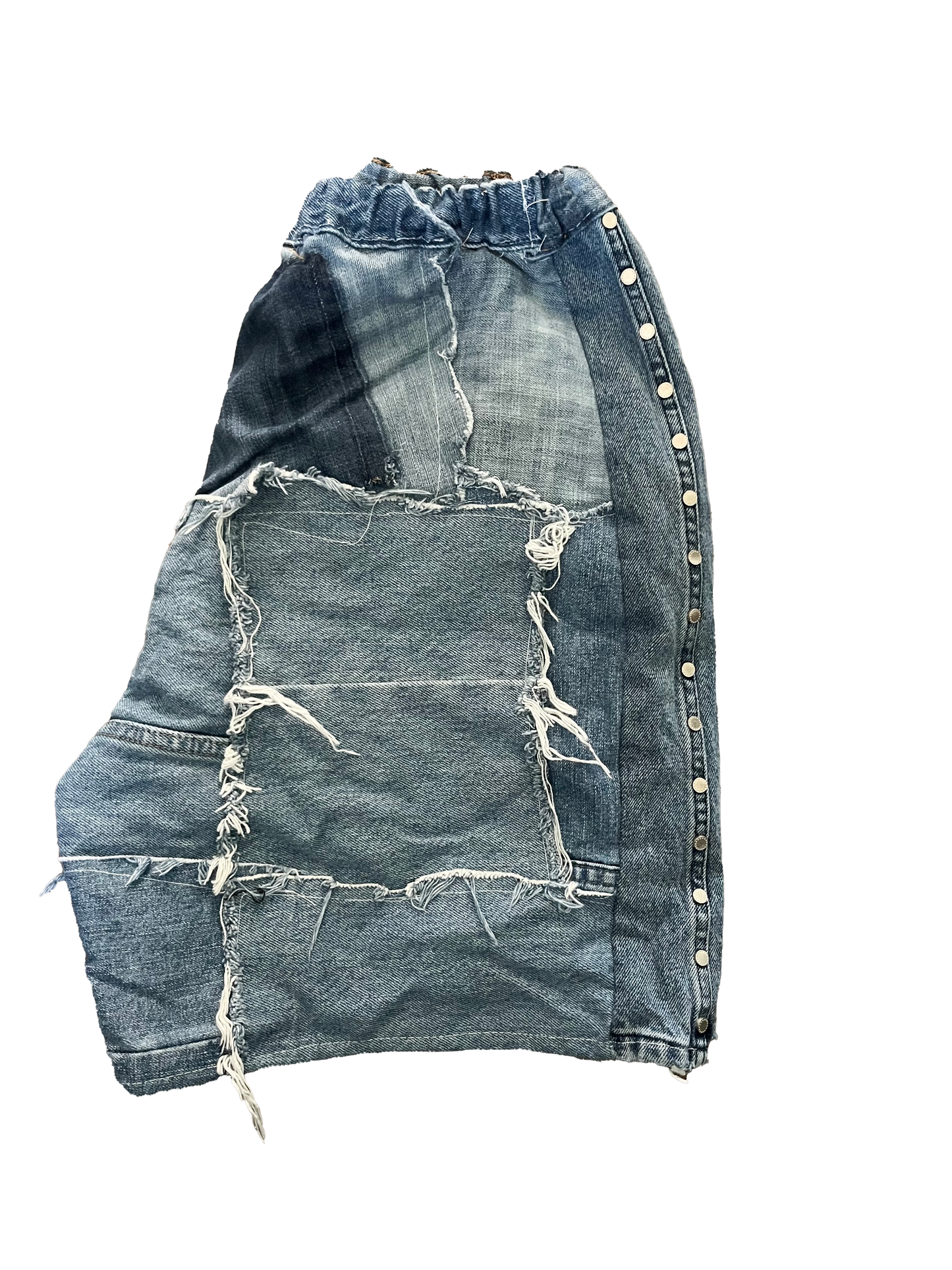 Studded denim jean shorts