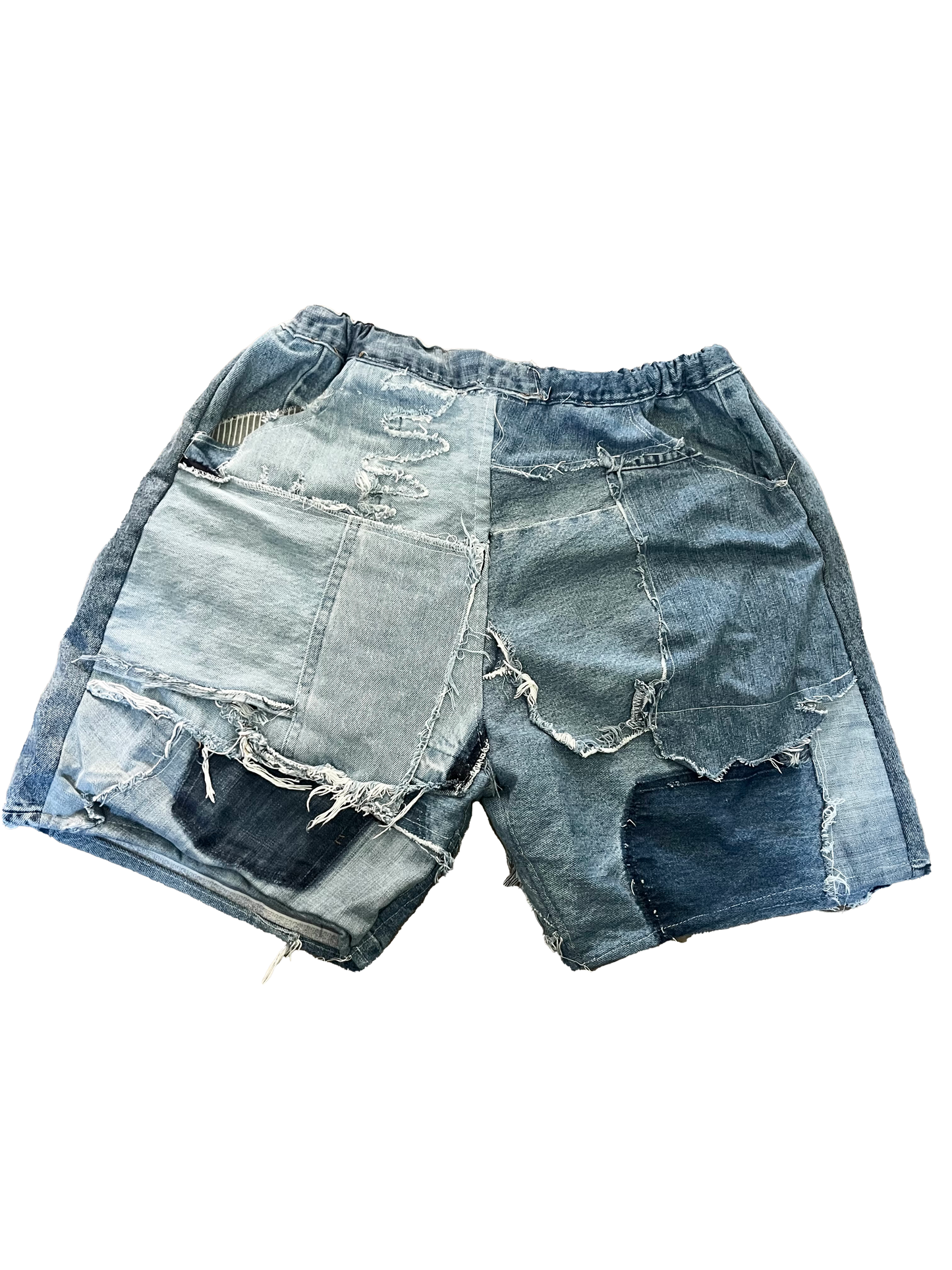 Studded denim jean shorts